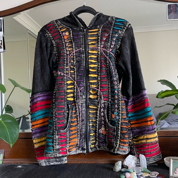 Tops - Ethically handmade hoodie from Nepal, fits L/XL but would look so cute oversized